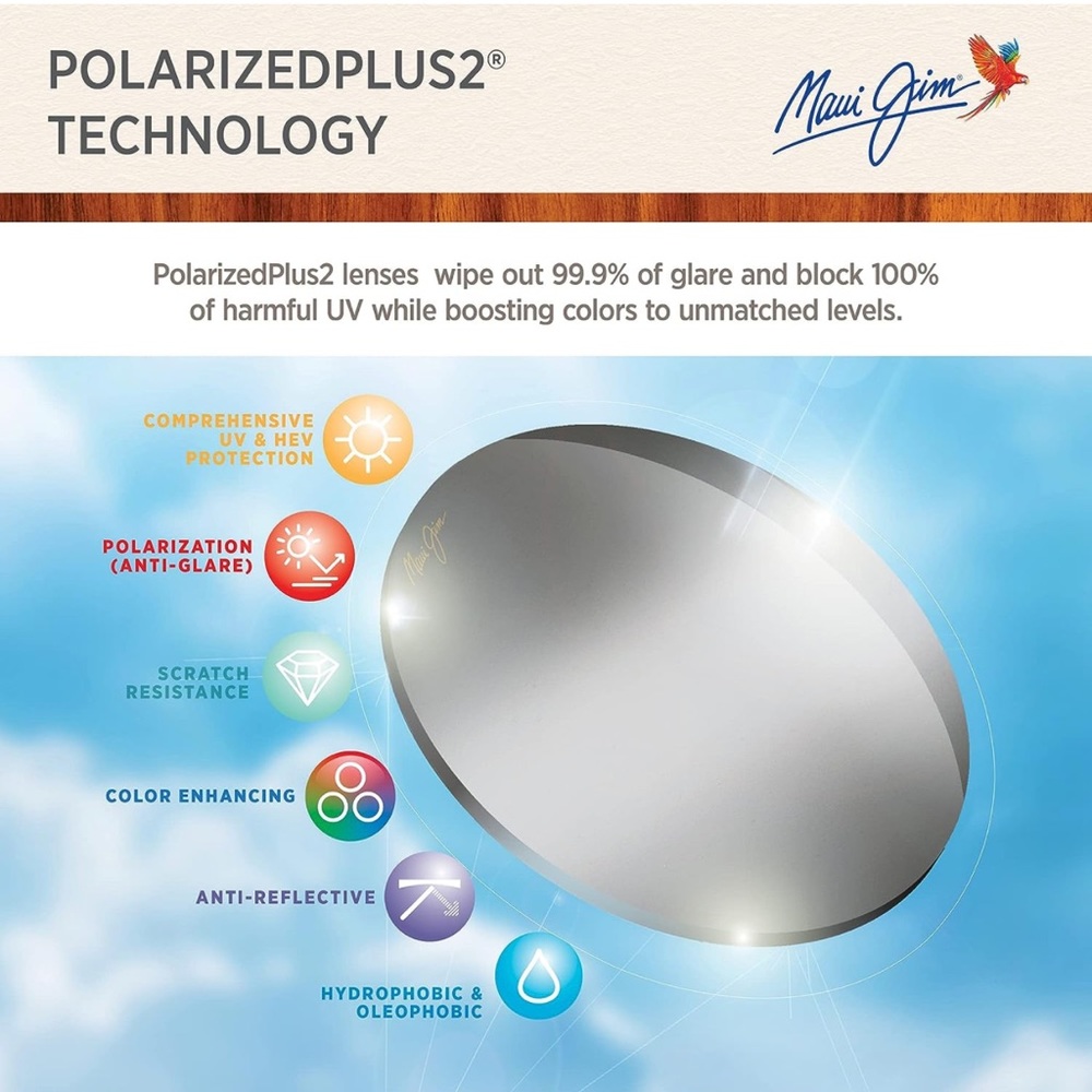 Maui Jim Hana Bay Polarized Sunglasses Shades w Sun protection UPF tech lenses. - Picture 8 of 15